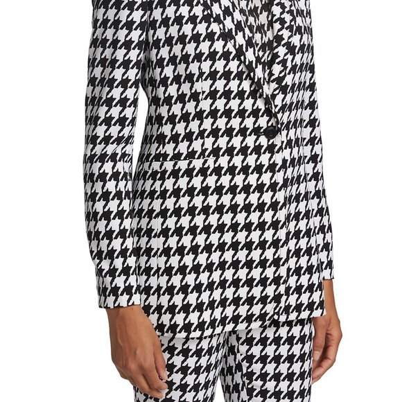 NWT Alice + Olivia Breann checkered black white houndstooth blazer jacket size 2 - Picture 5 of 15